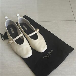 Rag@Bone White Mary Jane Flats